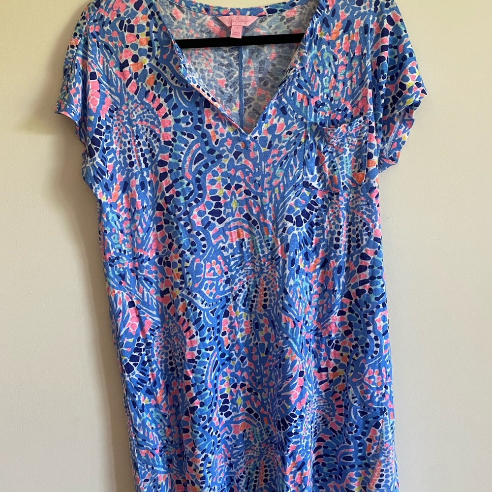 LILY PULITZER|Short-SleeveV-Neck & Front Pocket